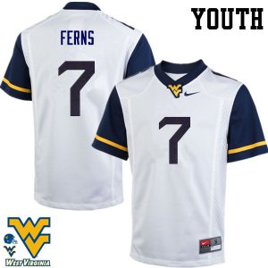 Youth West Virginia Mountaineers NCAA #7 Brendan Ferns White Authentic Nike Stitched College Football Jersey VC15X06ZQ